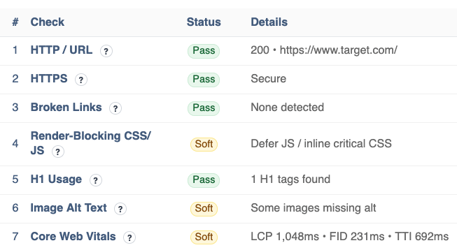 Technical Health screenshot