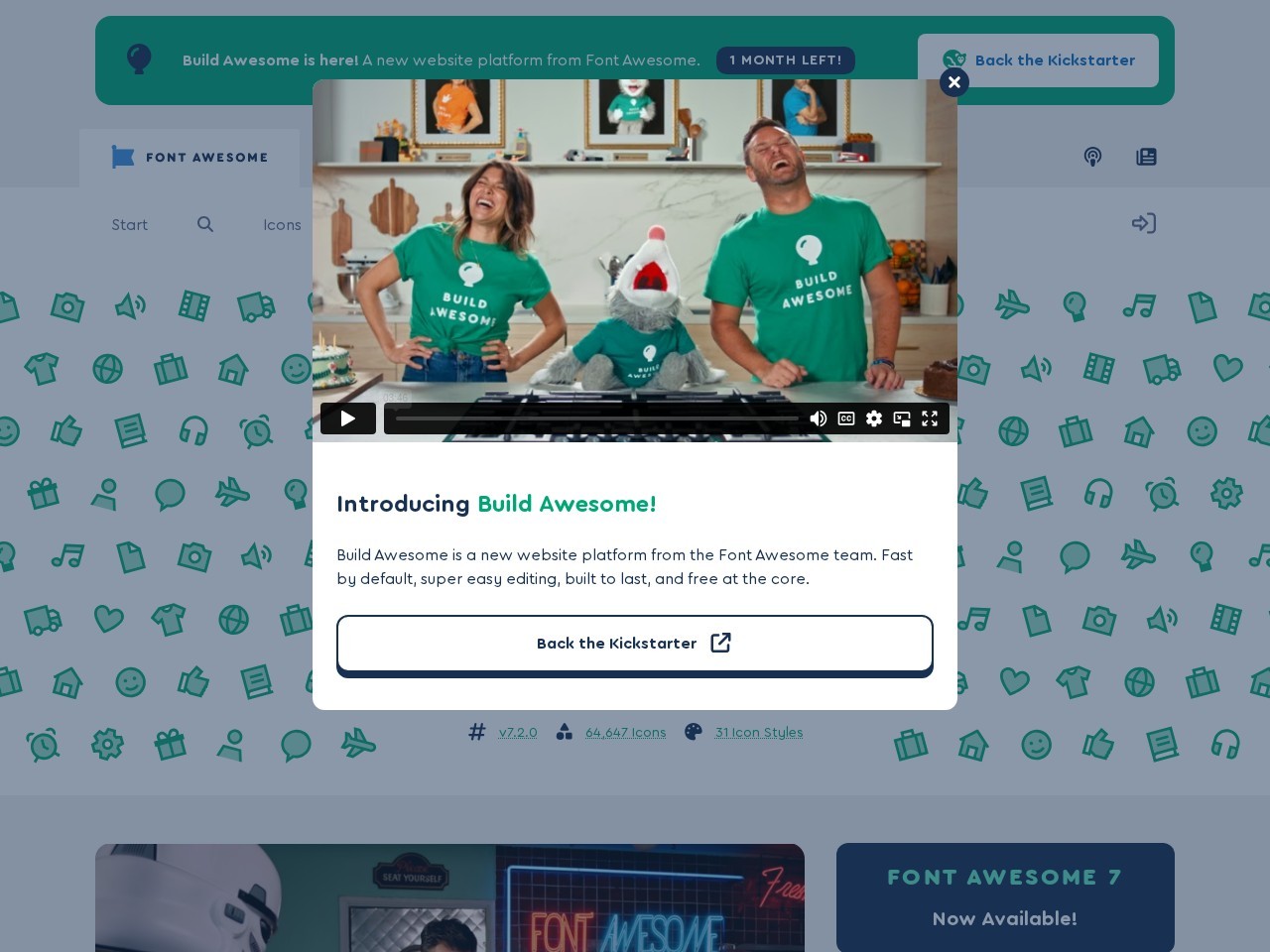 Screenshot of fontawesome.com
