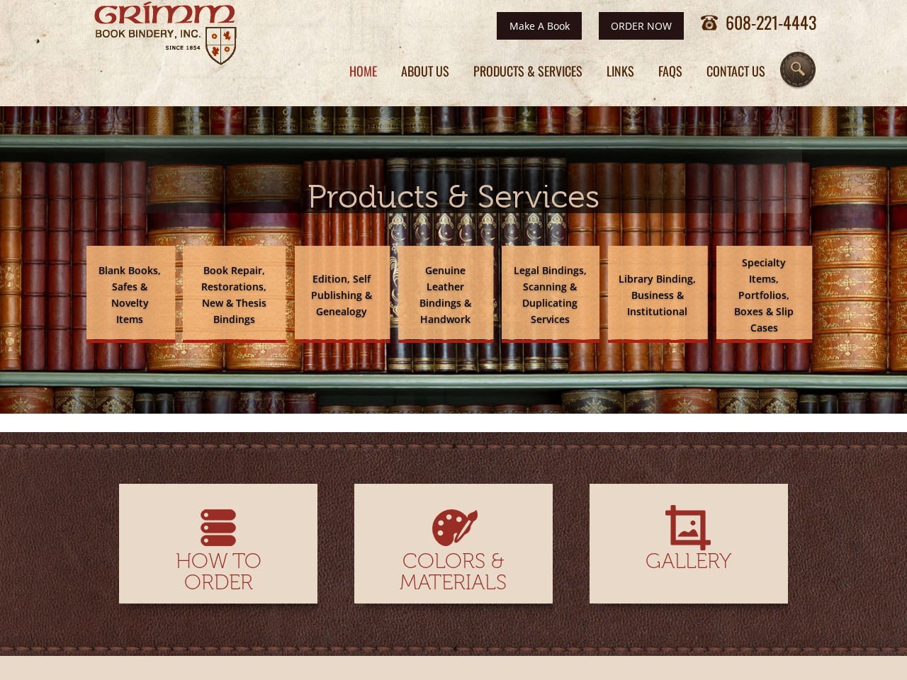 Screenshot of grimmbindery.com