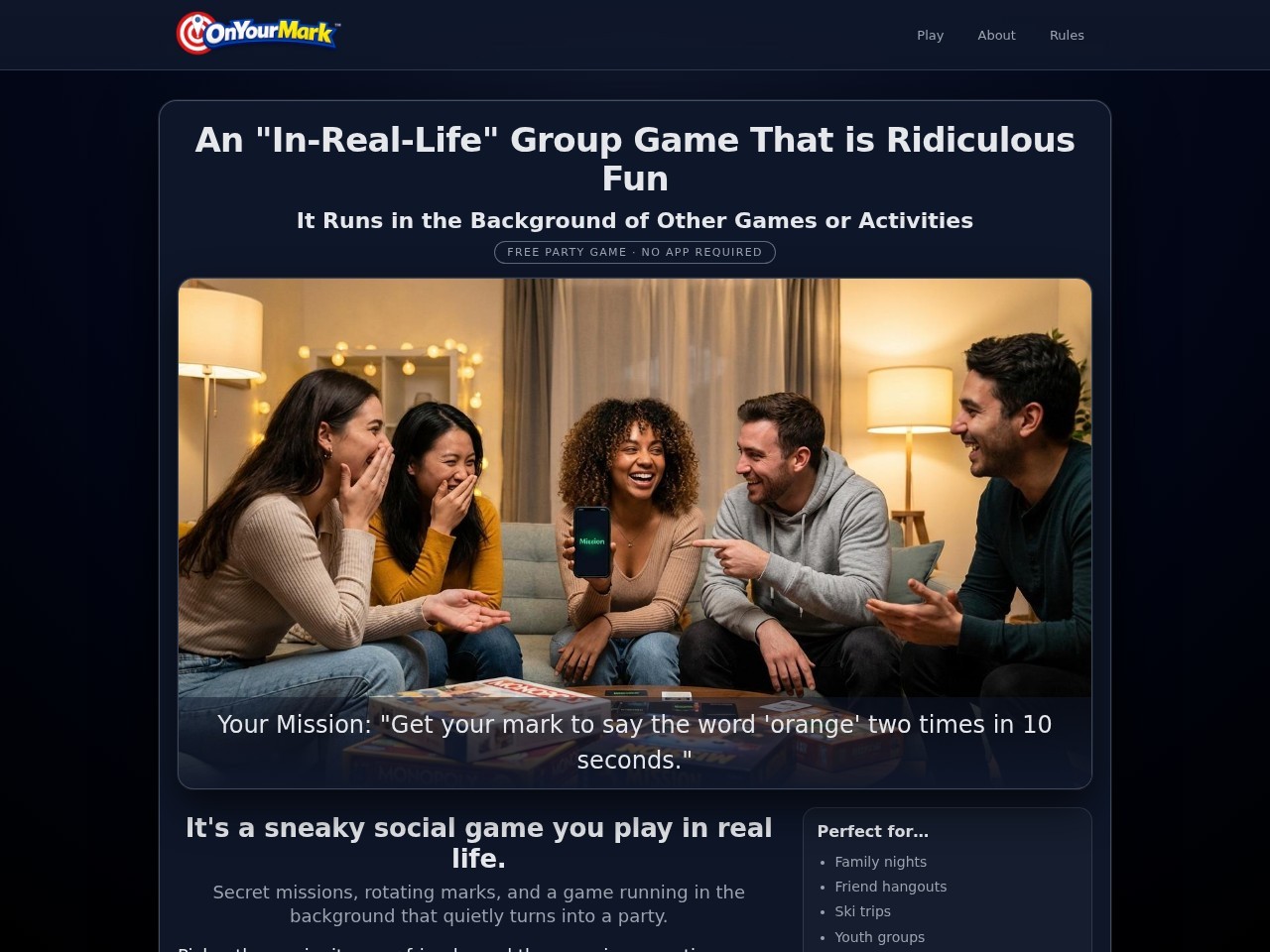 Screenshot of onyourmark.app