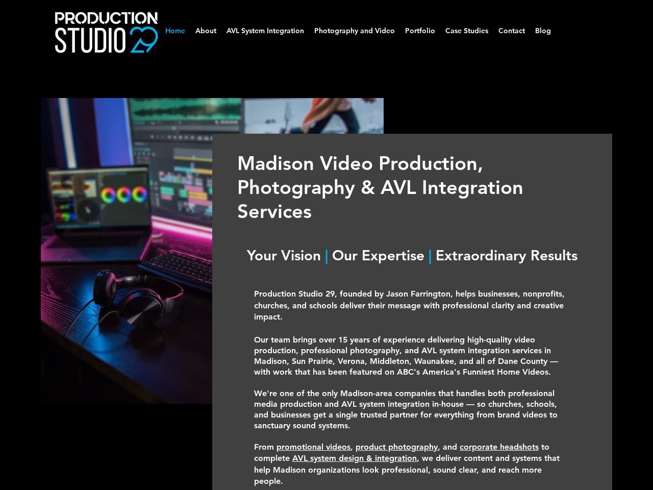 Screenshot of www.productionstudio29.com