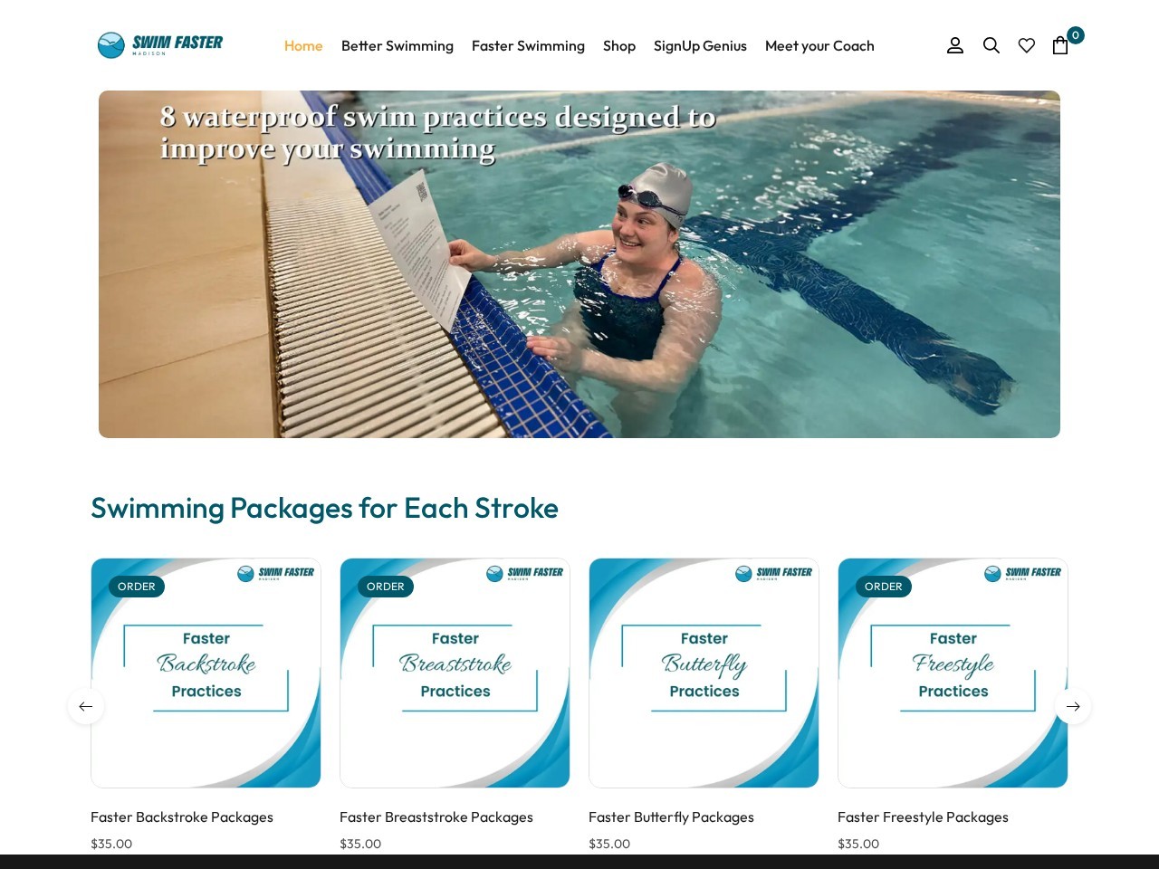Screenshot of swimfastermadison.com
