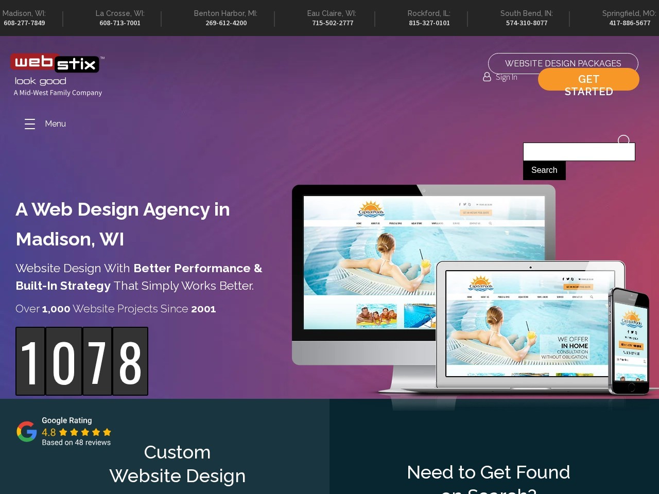 Home Page screenshot for webstix.com